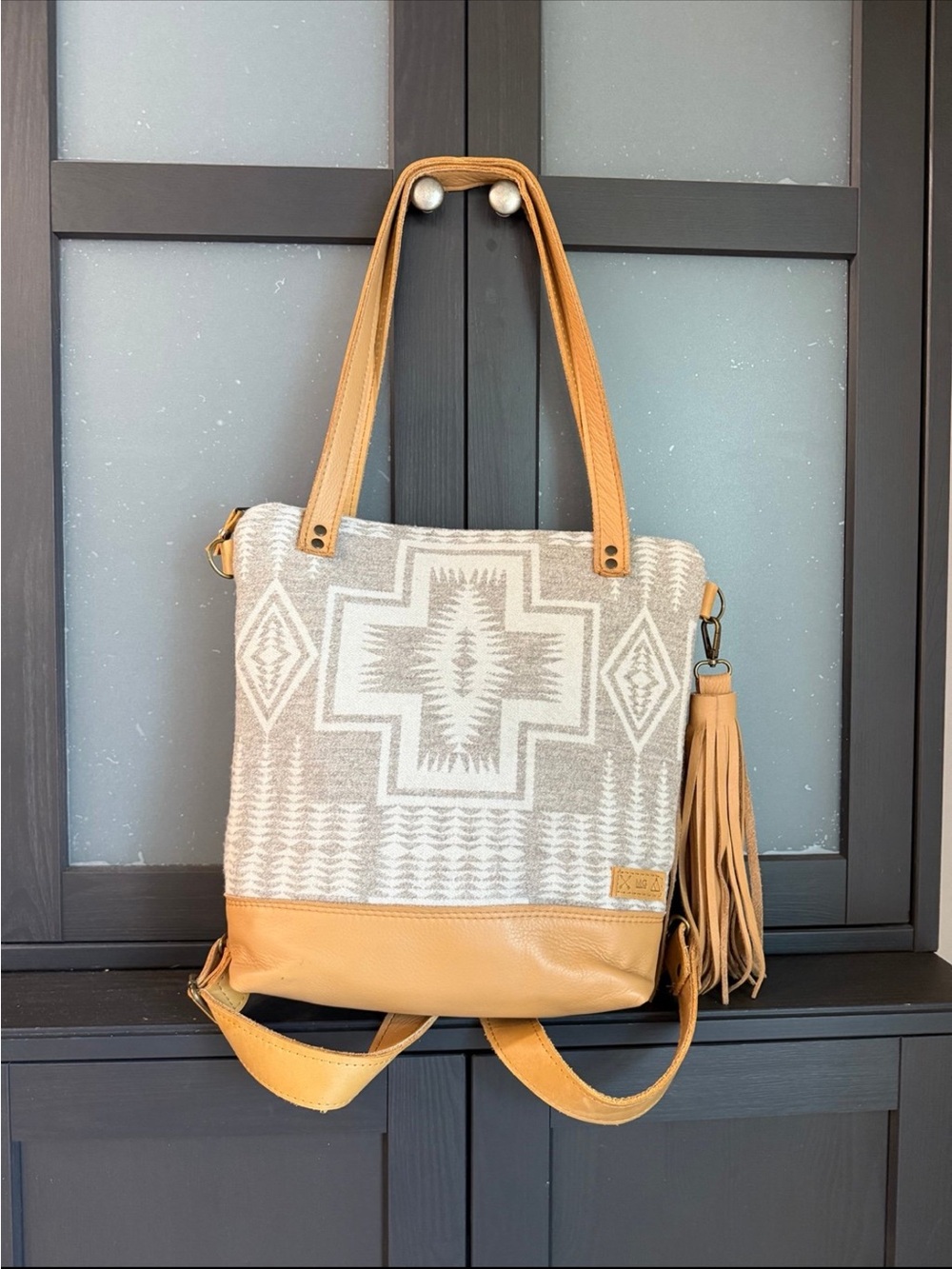 Mercy grey design tote/backpack